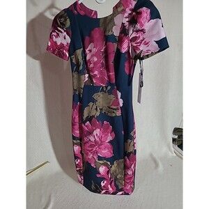 Girls Calvin Klein size petite Navy flowered dress NWT